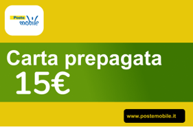 Ricarica  Poste Mobile Italia 15,00 €
