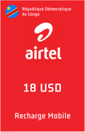 Top up Airtel Democratic Republic of Congo US$18.00
