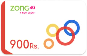 Recharge Zong 900Rs