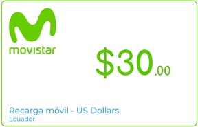 Top up Movistar Ecuador US$30.00