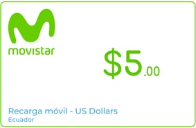 Recarga Paquete Movistar Ecuador 5,00 US$