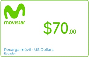 Top up Movistar Ecuador US$70.00
