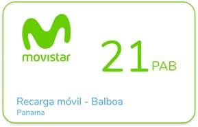Recarga Movistar Panama 21 PAB