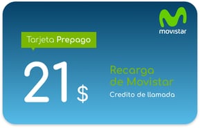 Recarga Movistar Salvador 21 USD