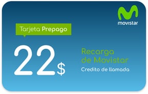 Recarga Movistar Salvador 22 USD