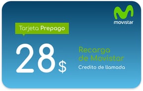 Recarga Movistar Salvador 28 USD