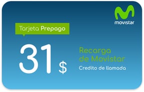 Recarga Movistar Salvador 31 USD
