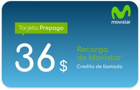 Recarga Movistar Salvador 36 USD