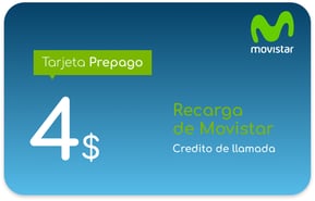 Recarga Movistar Salvador 4 USD