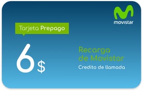 Recarga Movistar Salvador 6 USD