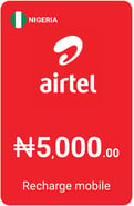 Ricarica  Airtel Nigeria 5.000,00 NGN