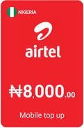 Top up Airtel Nigeria NGN 8,000.00