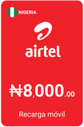 Recarga Airtel Nigeria 8000,00 NGN