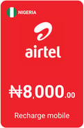 Ricarica  Airtel Nigeria 8.000,00 NGN