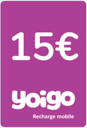 Recharge Yoigo Espagne 15,00 €