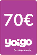 Recharge Yoigo Espagne 70,00 €