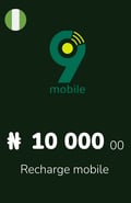 Recharge 9Mobile Nigéria 10 000,00 NGN