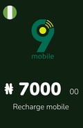 Recharge 9Mobile Nigéria 7 000,00 NGN
