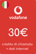 Recharge Forfait Vodafone Italie 30,00 €