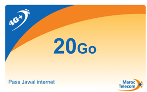 Recarga internet Jawal Maroc Telecom 20Gb