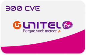 Recarga Unitel T+ Cabo Verde 300,00 CVE