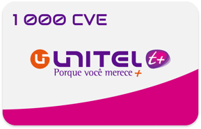 Recarga Unitel T+ Cabo Verde 1000,00 CVE