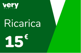 Ricarica  Very Mobile Italia 15,00 €