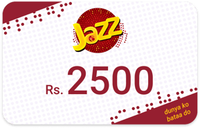 Ricarica  Jazz Pakistan 2.500,00 PKR
