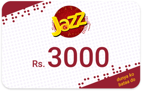 Top up Jazz Pakistan PKR 3,000.00