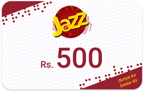 Recharge Jazz Pakistan 500,00 PKR