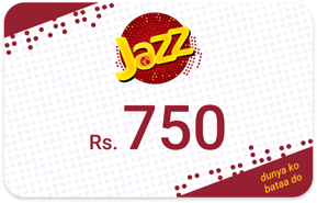 Ricarica  Jazz Pakistan 750,00 PKR