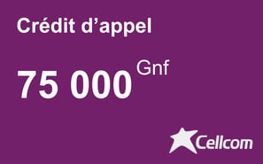 Recharge Cellcom Guinée 75 000 GNF