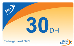 Recharge Jawal Maroc Telecom 30 DH
