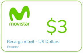 Ricarica  Movistar Ecuador 3,00 USD