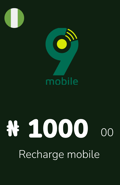 Ricarica  9Mobile Nigeria 1.000,00 NGN