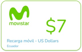 Recharge Movistar Équateur 7,00 $US