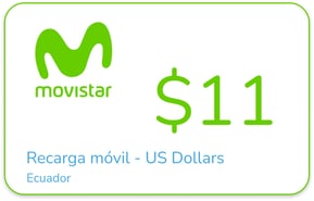 Recharge Movistar Équateur 11,00 $US