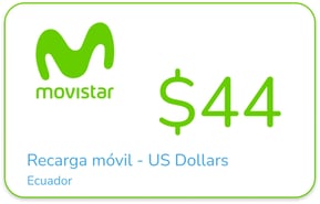 Recharge Movistar Équateur 44,00 $US