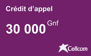 Recharge Cellcom Guinée 30 000 GNF