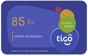 Recarga Tigo Bolivia 85 Bs