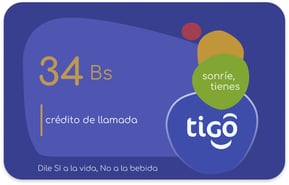 Recarga Tigo Bolivia 34 Bs