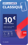 SFR La Carte - Recharge Classique 10€