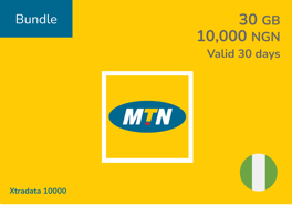 Ricarica MTN Nigeria Xtradata 10000 Monthly Bundle
