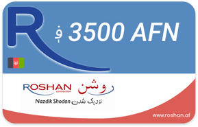 Aufladen Roshan Afghanistan 3.500 AFN