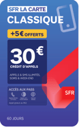 SFR La Carte - Recharge Classique 30€