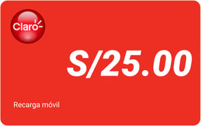 Recarga mòvil S/ 25.00 Claro