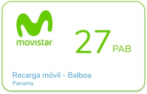 Recarga Movistar Panama 27 PAB