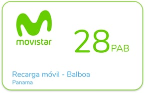 Recarga Movistar Panama 28 PAB