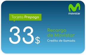 Recarga Movistar Salvador 33 USD
