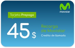 Recarga Movistar Salvador 45 USD